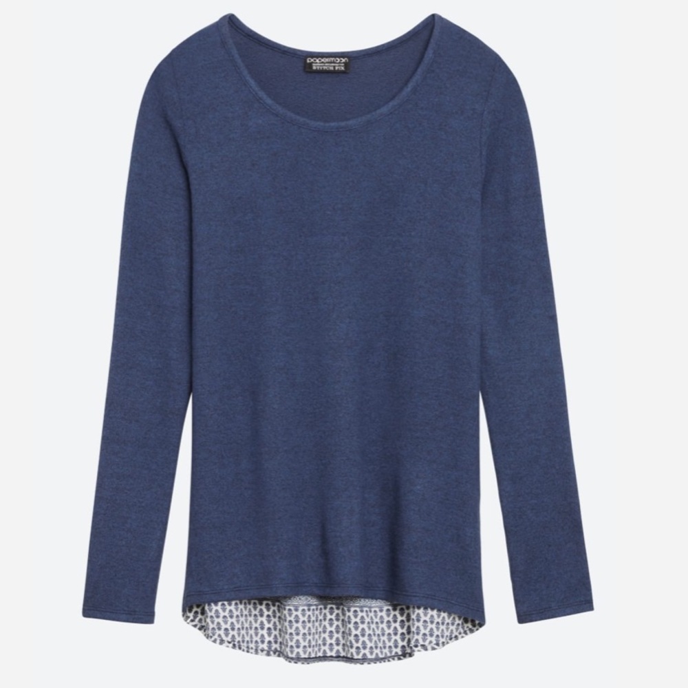 Papermoon Small Dubost Woven Back Knit Top - Stitch Fix